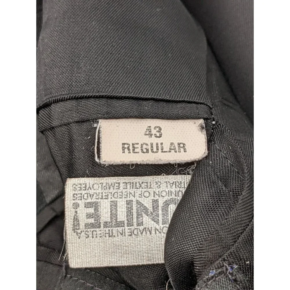 Vintage Bill Blass Blazer Sport‎ Coat Mens 43R Black Camel Hair Single Vent